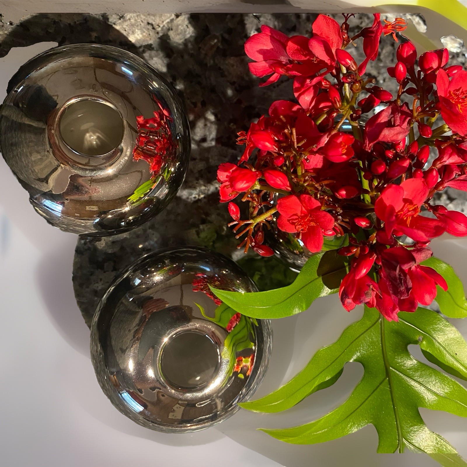 Chive “JoJo” Modern Silver Round Ceramic Bud Vases Set Of 6
