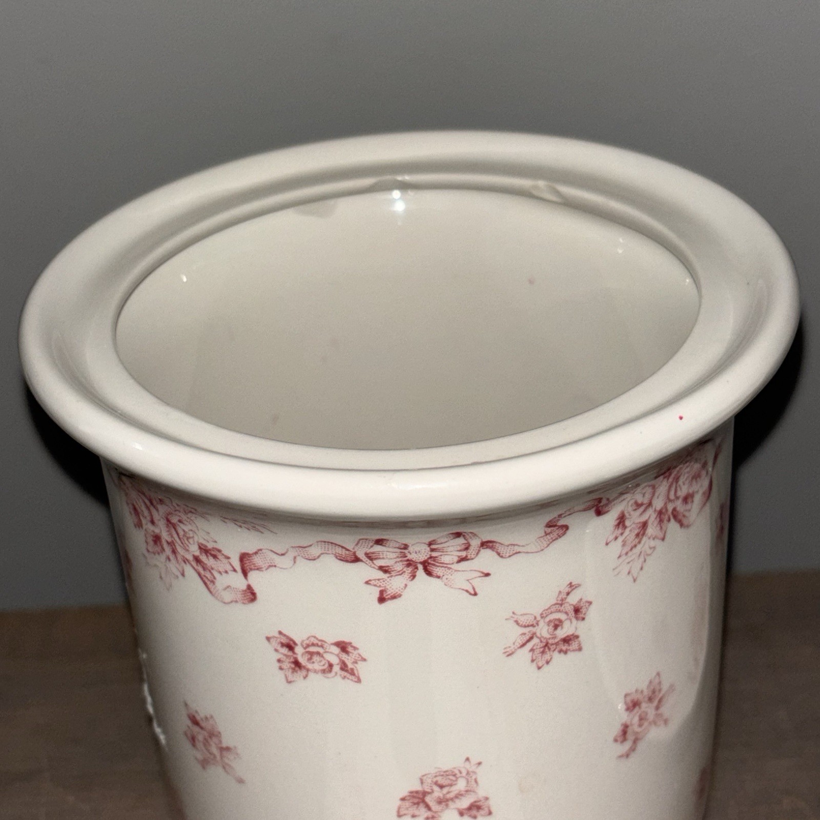 Laura Ashley Jar Canister Cotton Ball Holder & Candlestick Holder Pink Ribbons