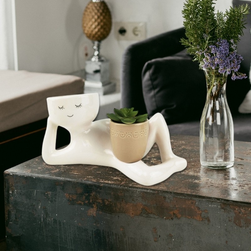 Fake Succulents Plant Artificial Human Shaped Resin Pots Cute Desk Decors Desk