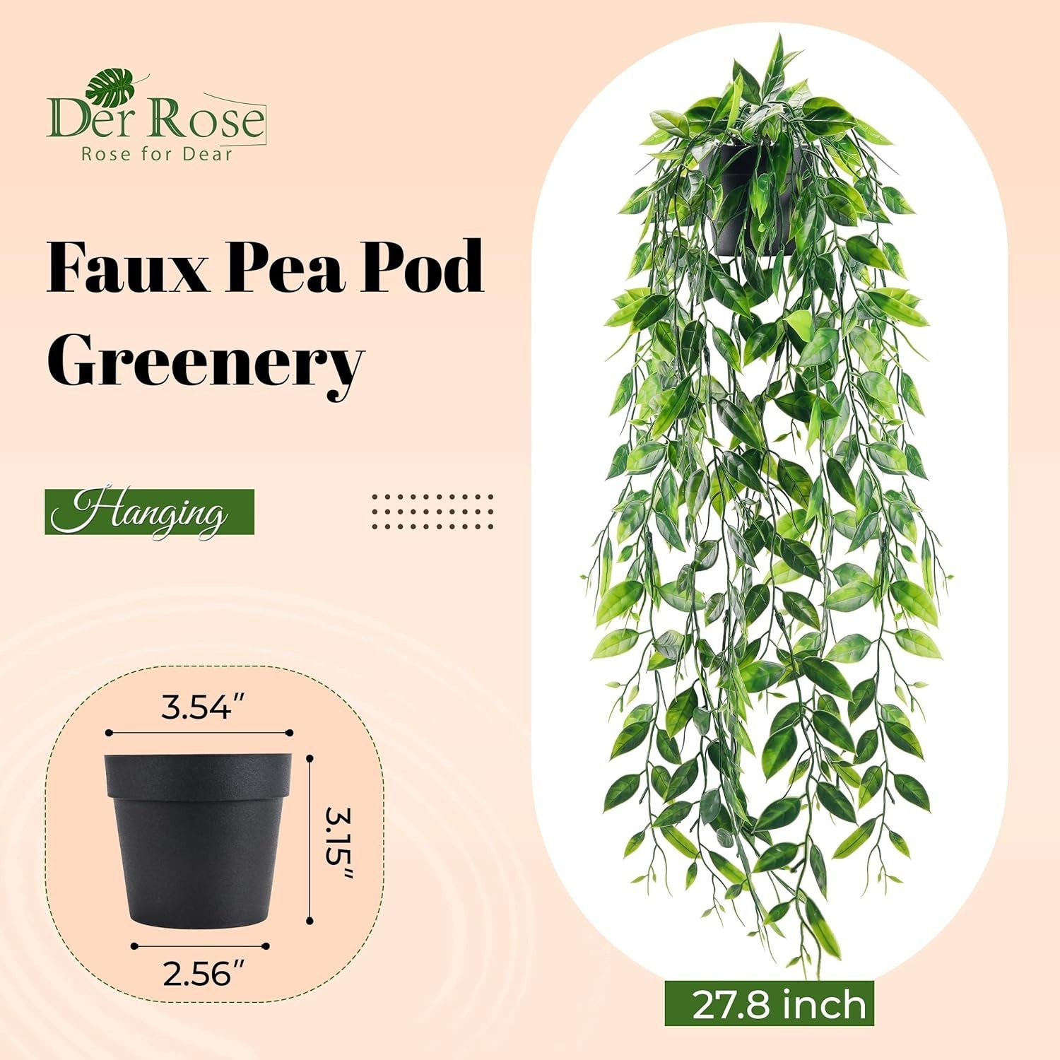 Realistic Style Fake Hanging Plants Green for Home Decor Shelf Accessories