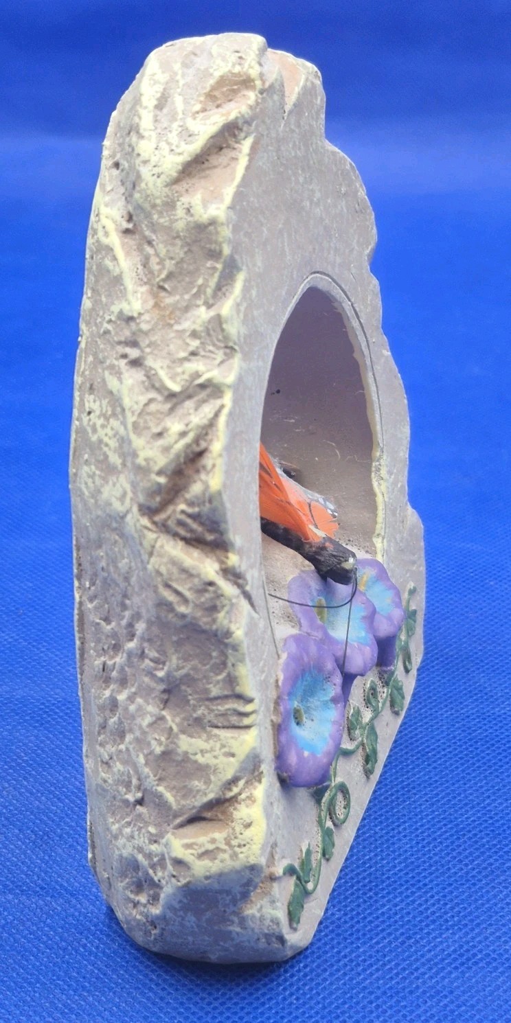 Butterfly Decor Feather Monarch Morning Glories in Faux Stone Arch 5×6″