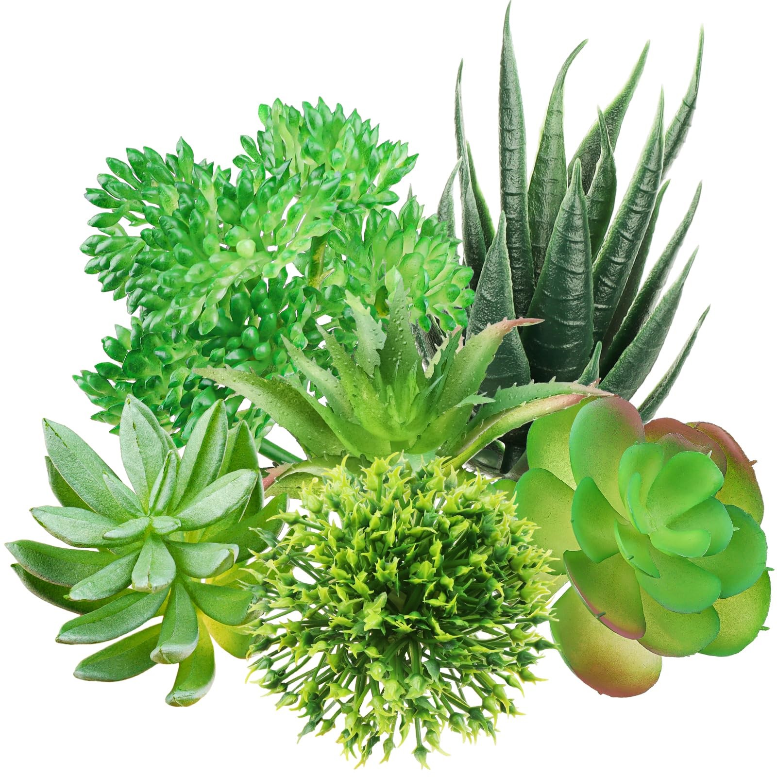 6 PCS Mini Fake Green Succulent Plants For DIY Crafting Floral Wall Unpotted