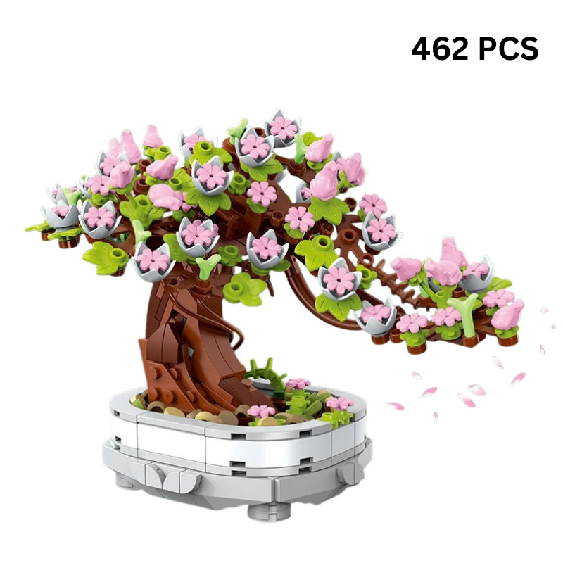 462 PCS Cherry Blossom Bonsai Building Block Flower Set With Pot DIY Decorative