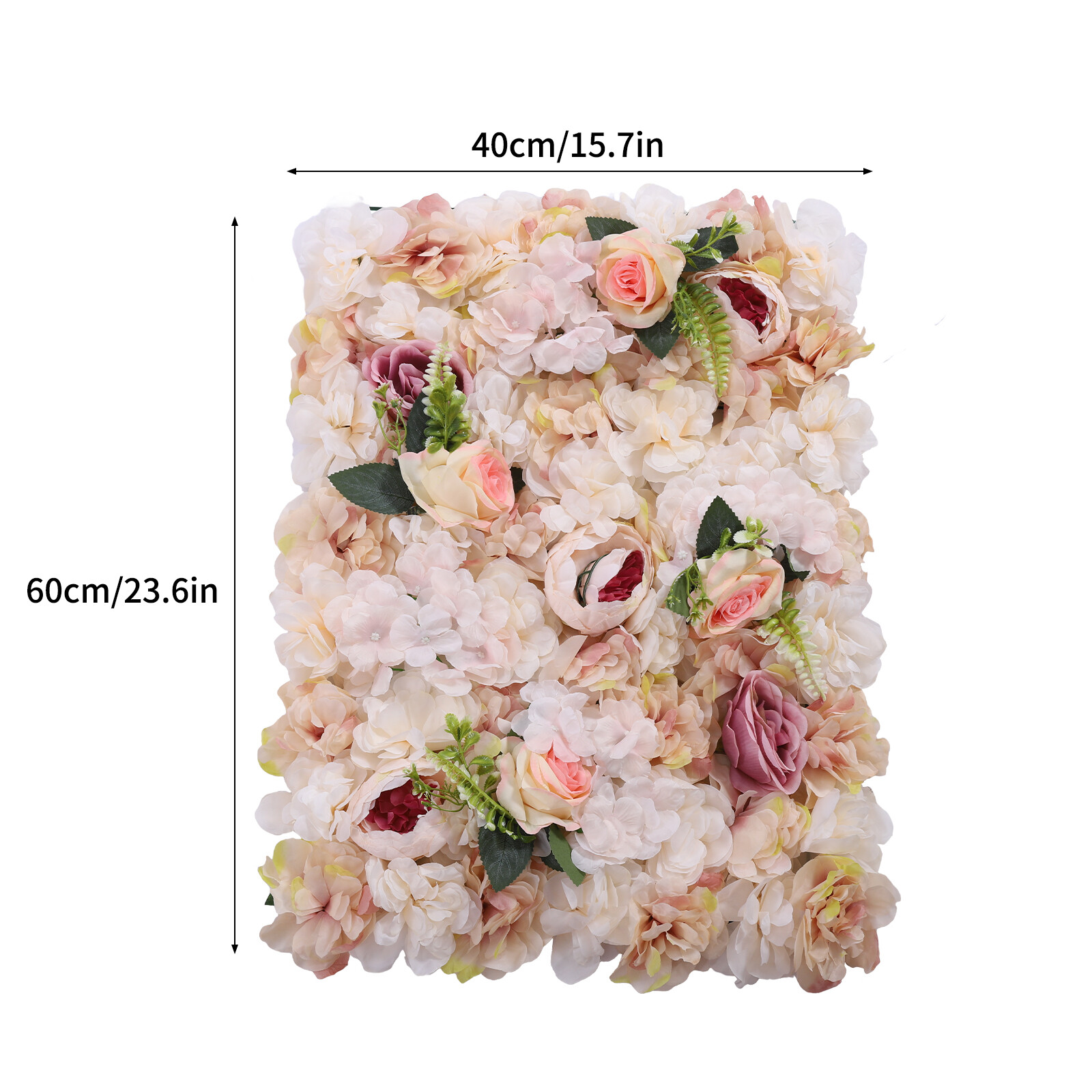 Artificial Flower Wall Backdrop Flower Panel 60*40CM Silk Rose Wall For Wedding