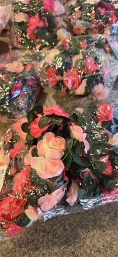250cm Artificial Rose Garland Flower Vine for Wedding Party Home Wall Decoration