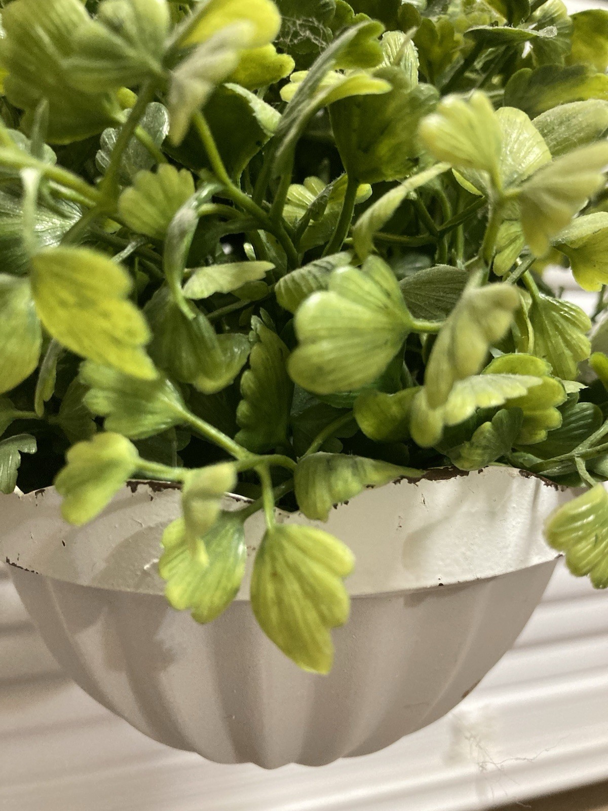 Hanging Planters With Artificial Green Foliage
