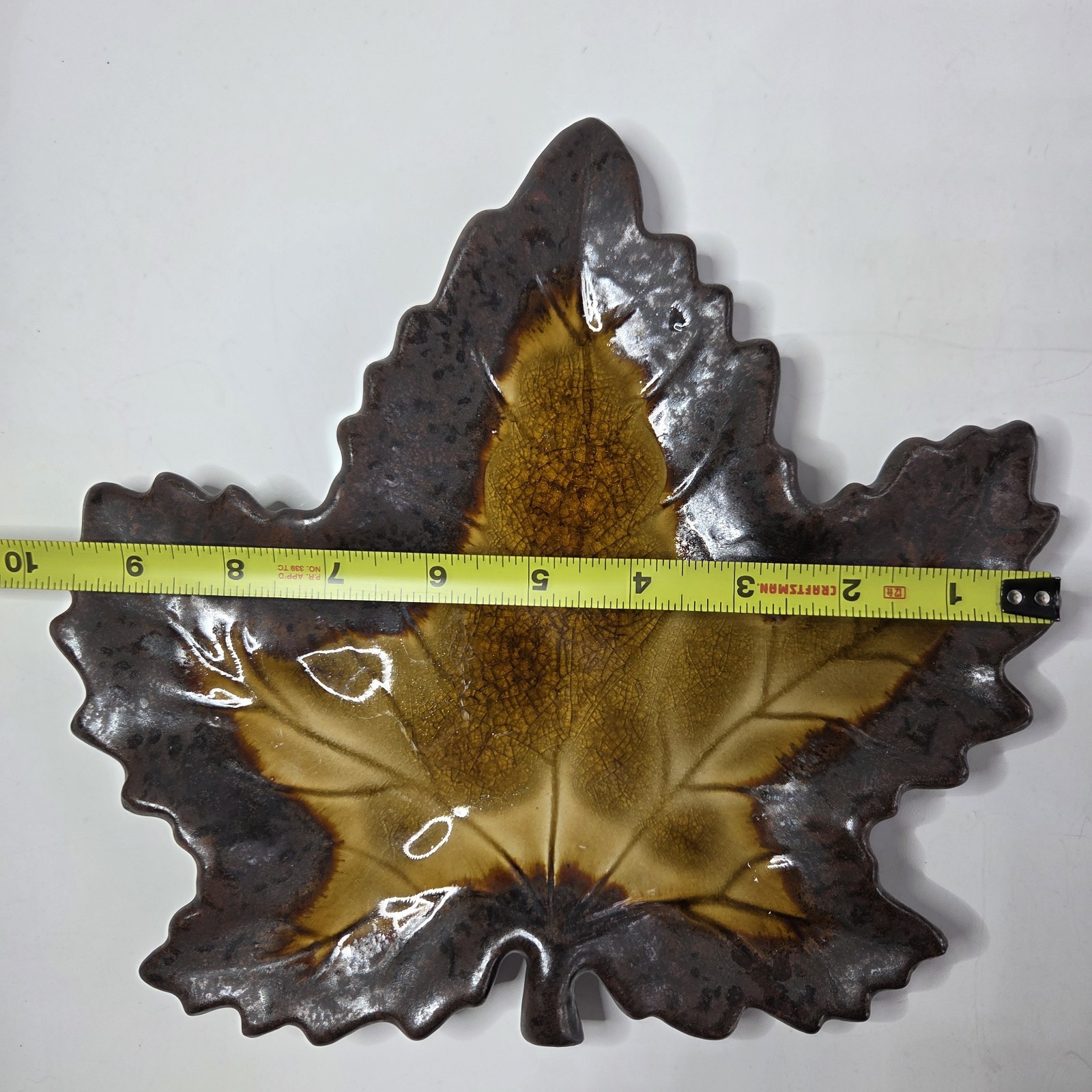 Lyon Home Gallery Glazed Leaf Dish Salt Lake Pottery Ceramic