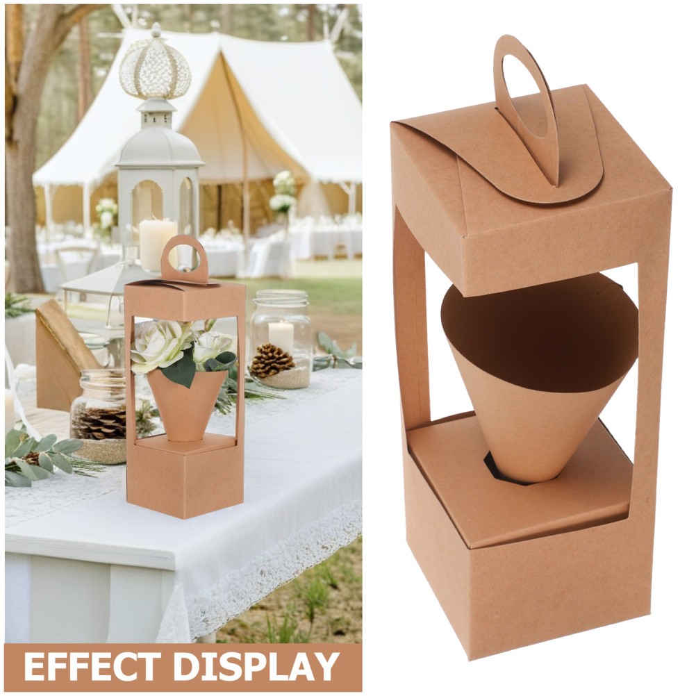 10 Pcs Flower Basket with Handle Floral Arrangement Container Paper for Flowers