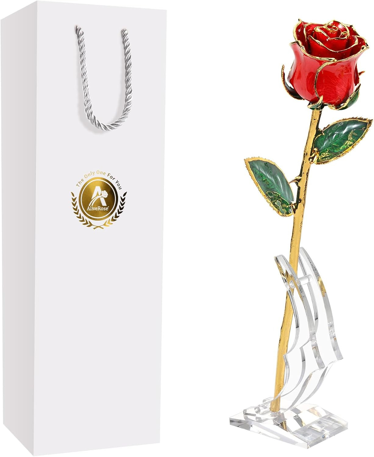 24K Gold Dipped Rose Made from Real Rose – Unique Design for Anniversary, Valent