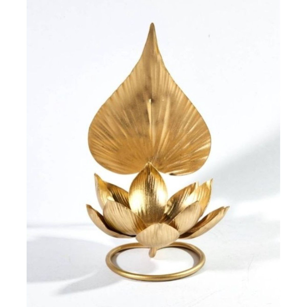 Thai Gold Lotus Flower Ornament Temple Style Buddha Altar Meditation Home Decor