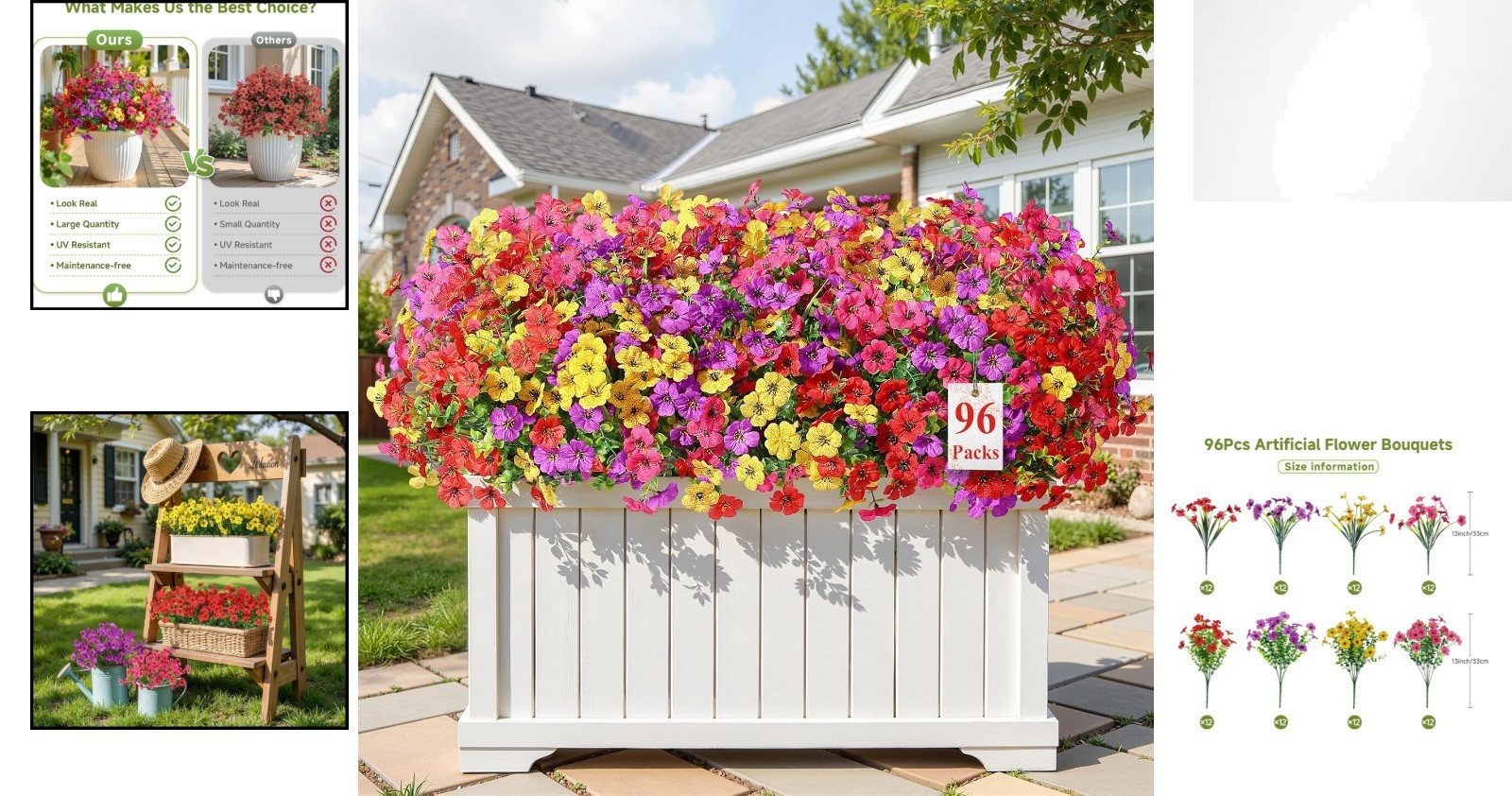 Artificial Silk Daisies – 96 Pack for Effortless Indoor & Outdoor Decoration