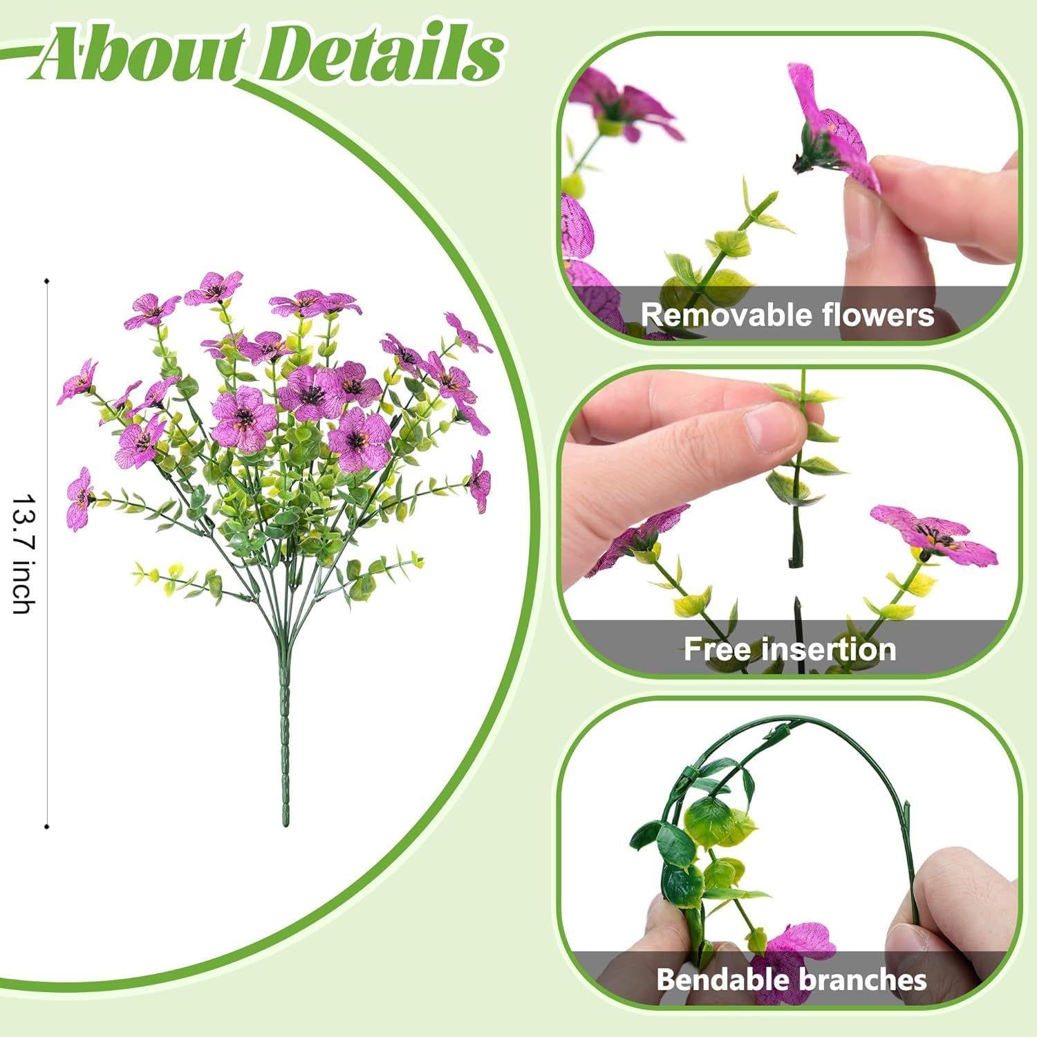 Artificial Plants for Sale 12 Bundle Fake Flowers Outdoor Spring Summer Decor