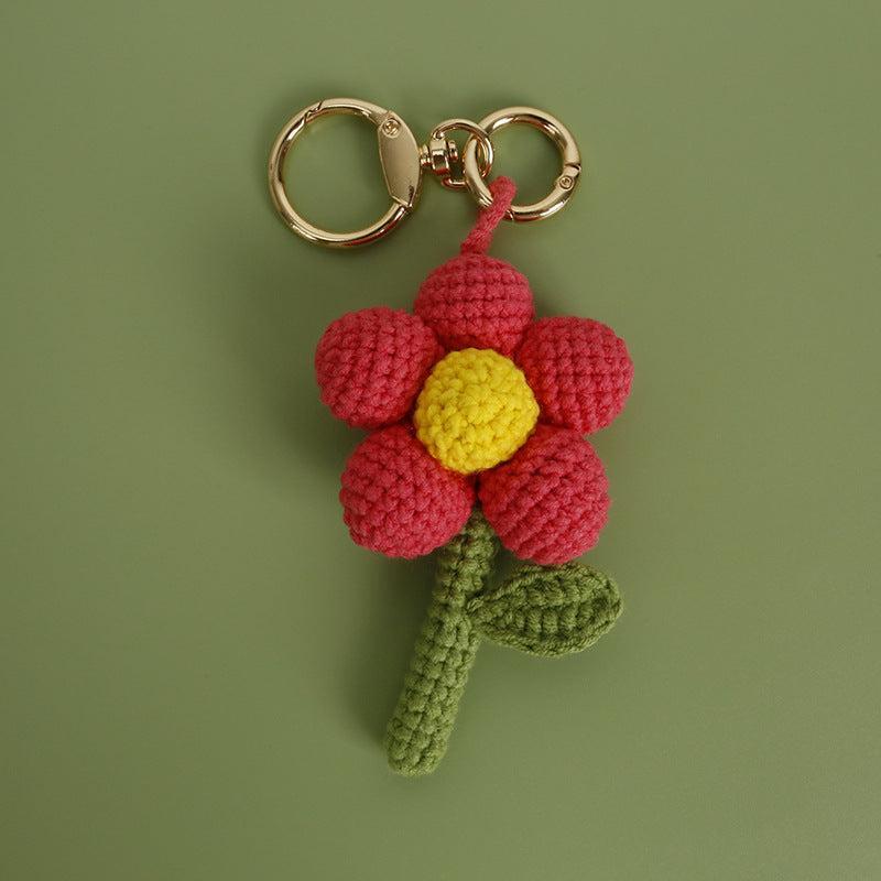 Crochet Flower Keychain Handmade Knitted Bouquet Keychain – AU Stock
