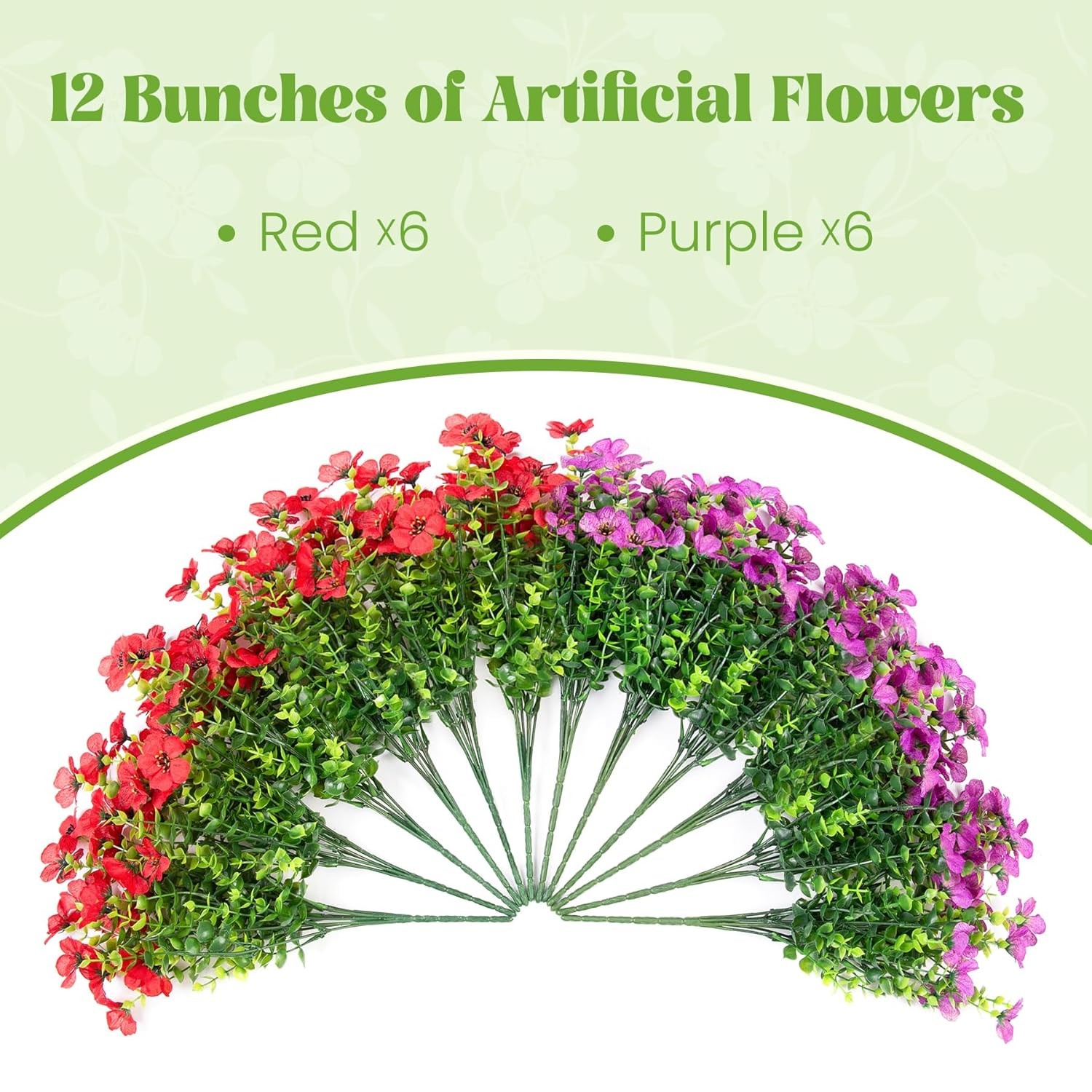 Artificial Plants for Sale 12 Bundle Fake Flowers Outdoor Spring Summer Decor