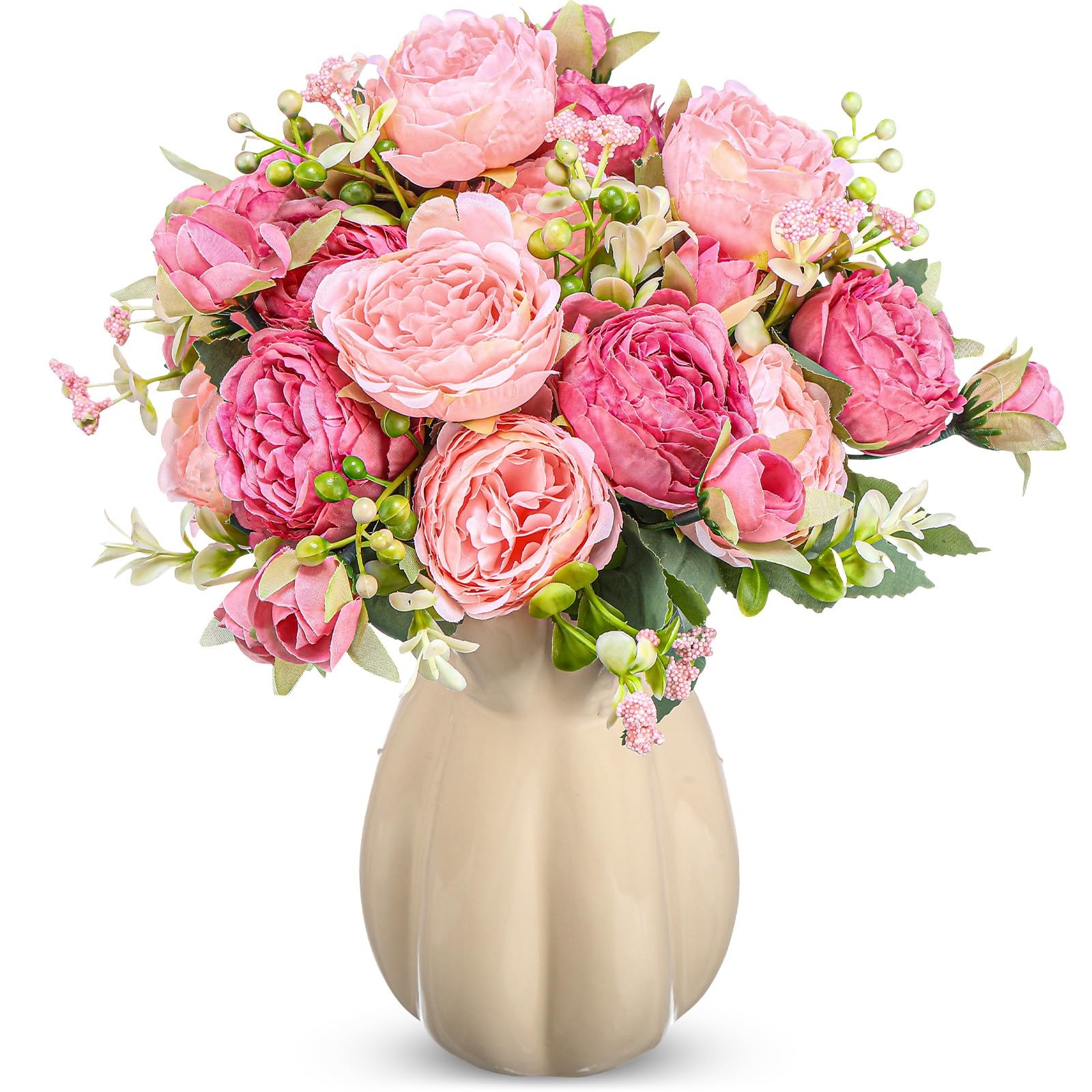 4 Bundles Peonies Artificial Flowers Silk Faux Peonies Wedding Artificial Flo…