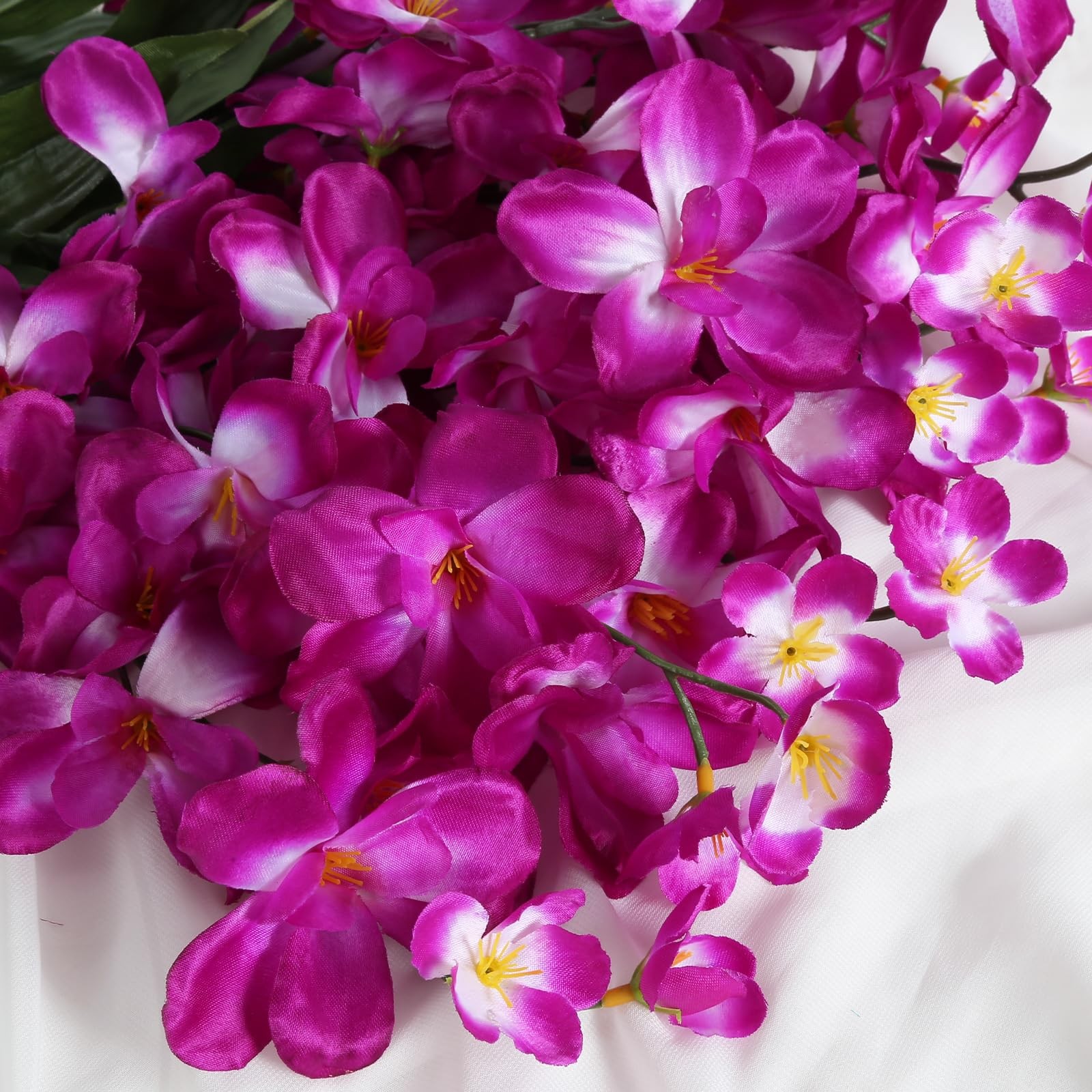 Fuchsia Orchids Artificial Flowers Silk Fake Faux Wedding Decor 27 In 10 PCS