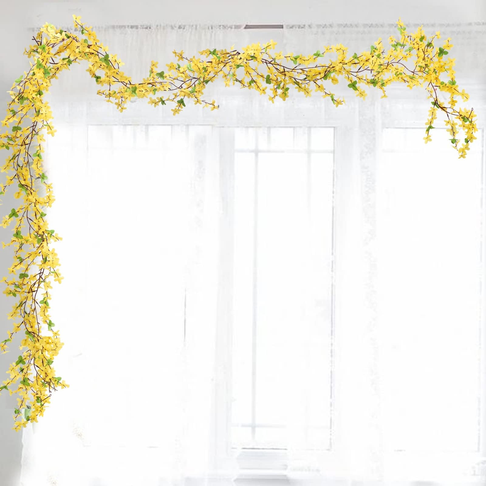 HO2NLE 4PCS Artificial Flower Garland 23.6ft 23.6 ft (7.2 m), 4 Pcs Garlands