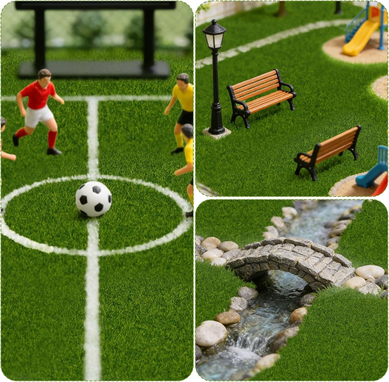 4Pcs 6×6 Inch Fake Grass Decor Crafts Premium Realistic Miniature Artificial