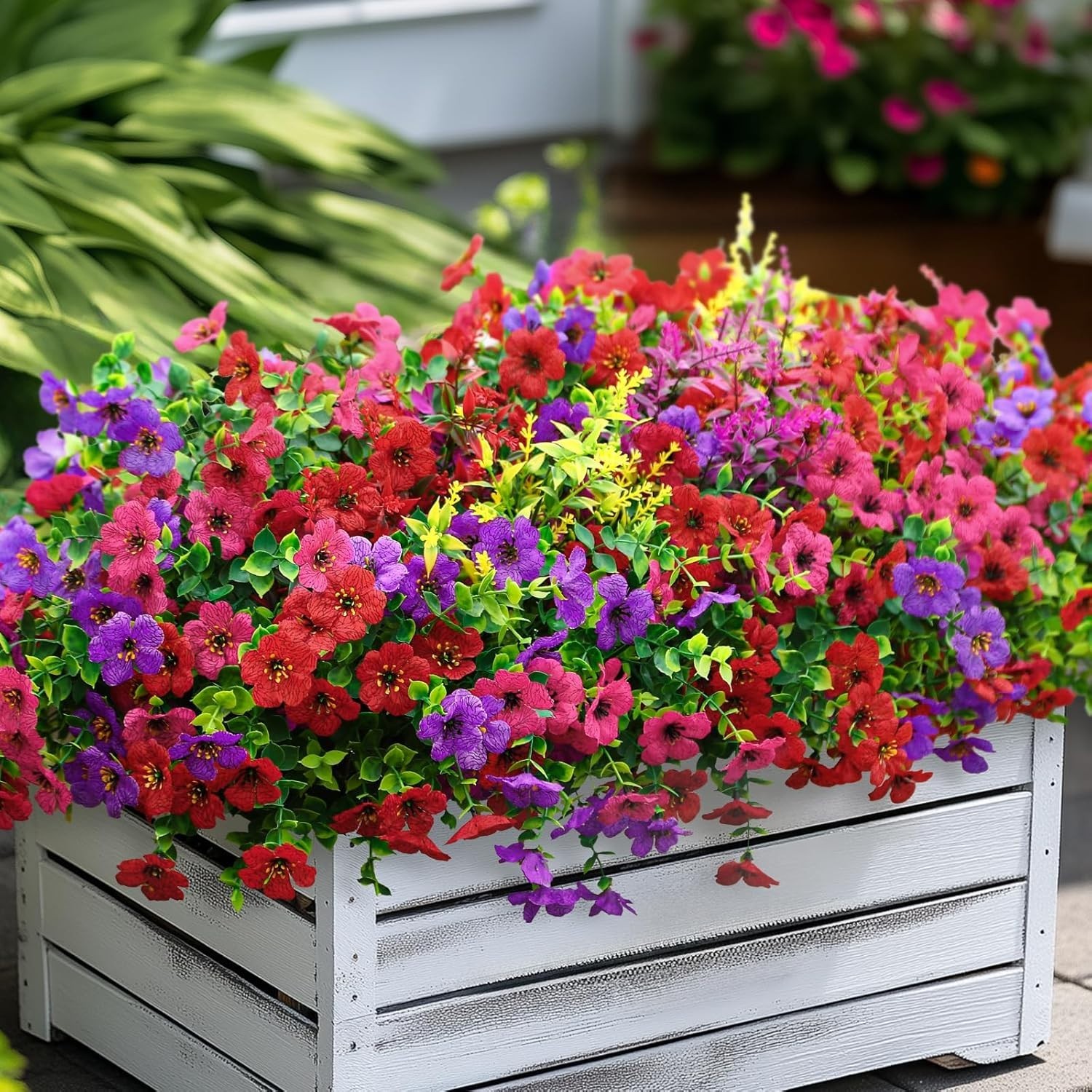 48 Bundle UV Resistant Artificial Flowers – Mix 3 Colors