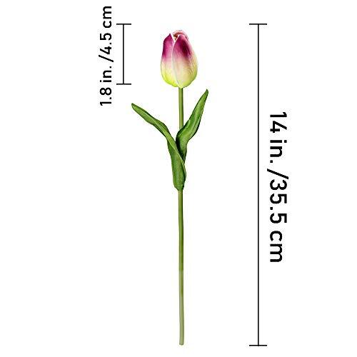 28 Pcs Multicolor Tulips Artificial Flowers Faux Tulip Stems Real Multi Color