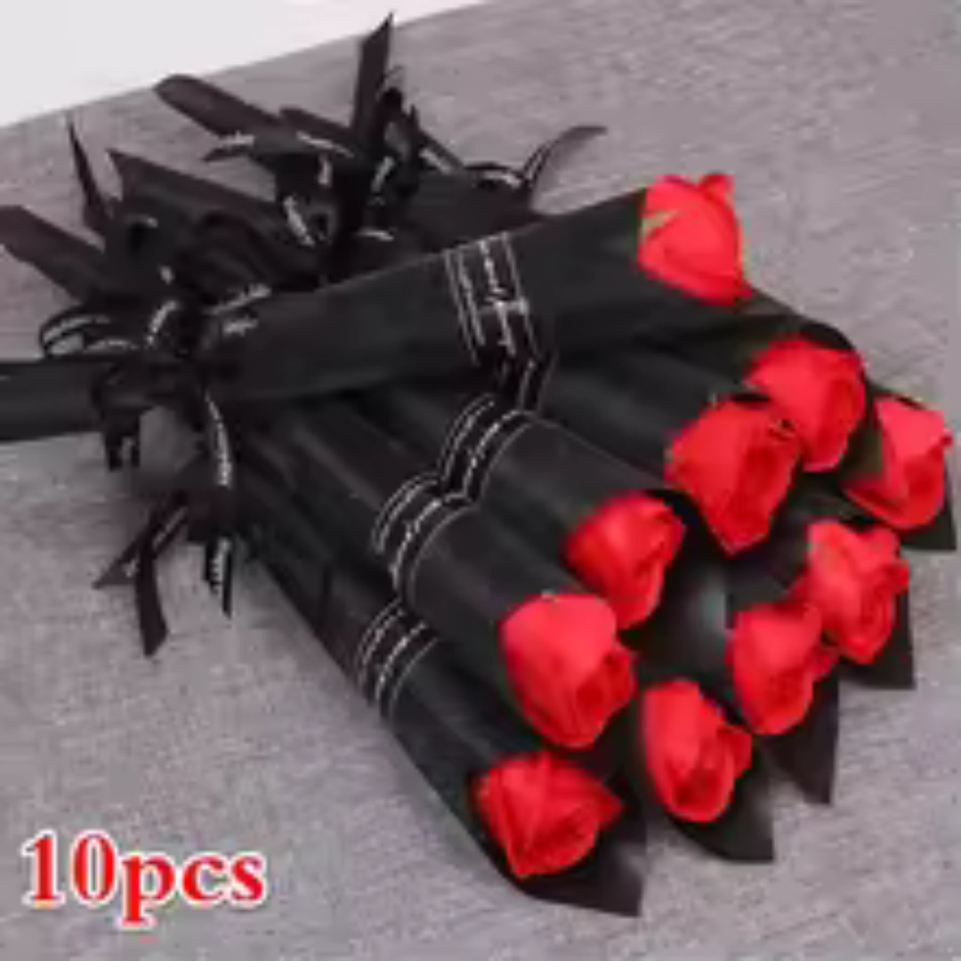 10PCS Artificial Rose Soap Flower Bouquet Multicolor Wedding Home Decor Gift
