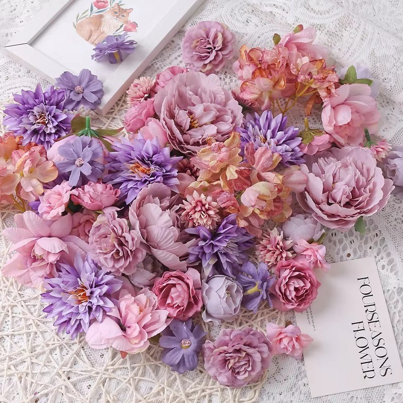 4CM Silk Rose Flower Heads 17PCS Artificial DIY Wedding Party Decor 🌹🏡