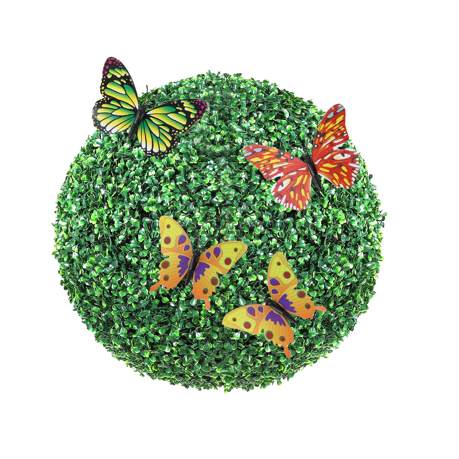 2pcs 16″ Artificial Topiary Greenery Balls Plants Faux Boxwood In/outdoor Home