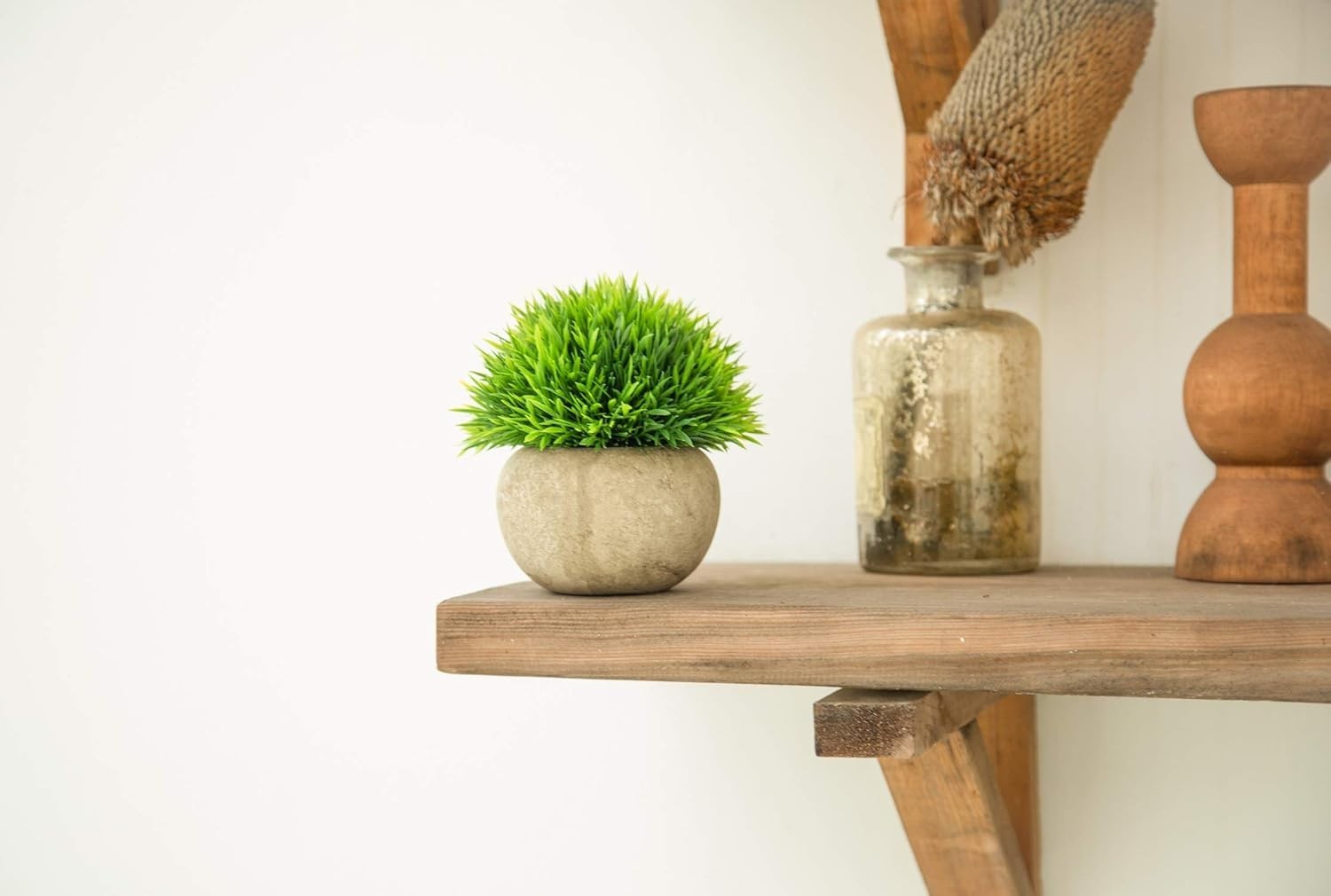 Set of 2 Artificial Boxwood Faux Plant Indoor- Topiary Small Desk Plant Decor