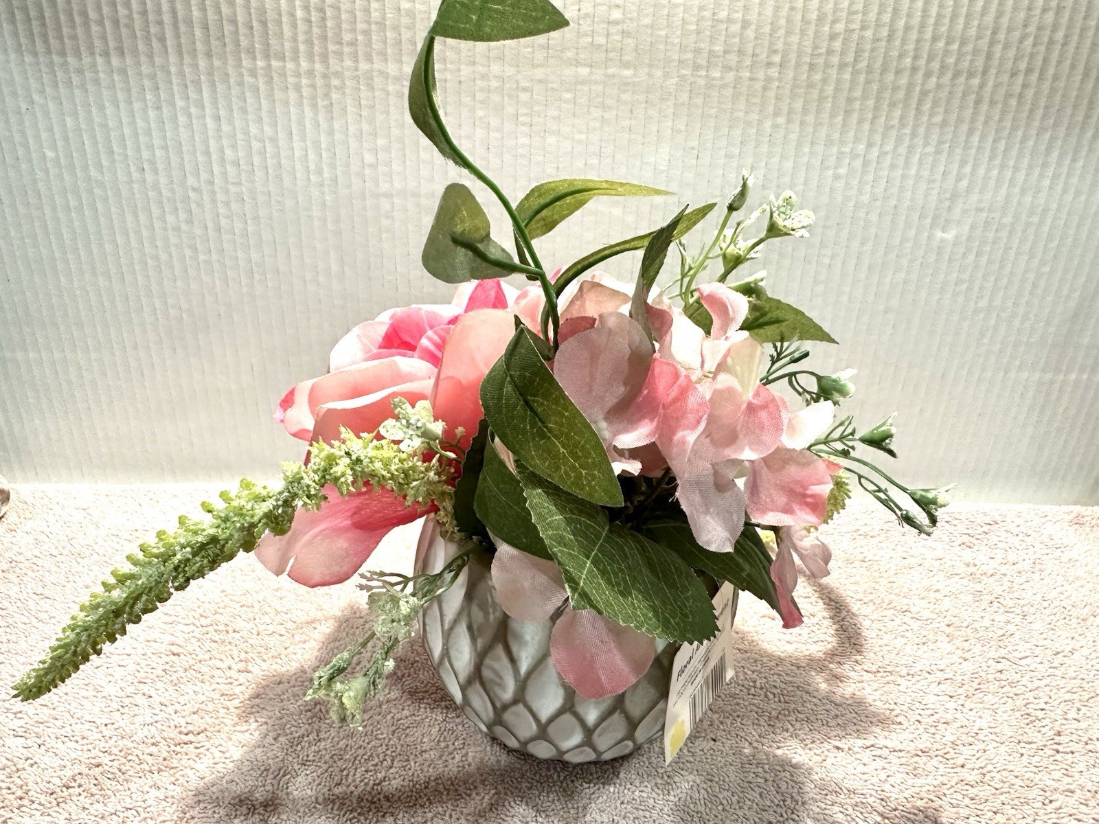 New with Tag Pink Flower Arrangement with Vase Ceramic Vase 10×10