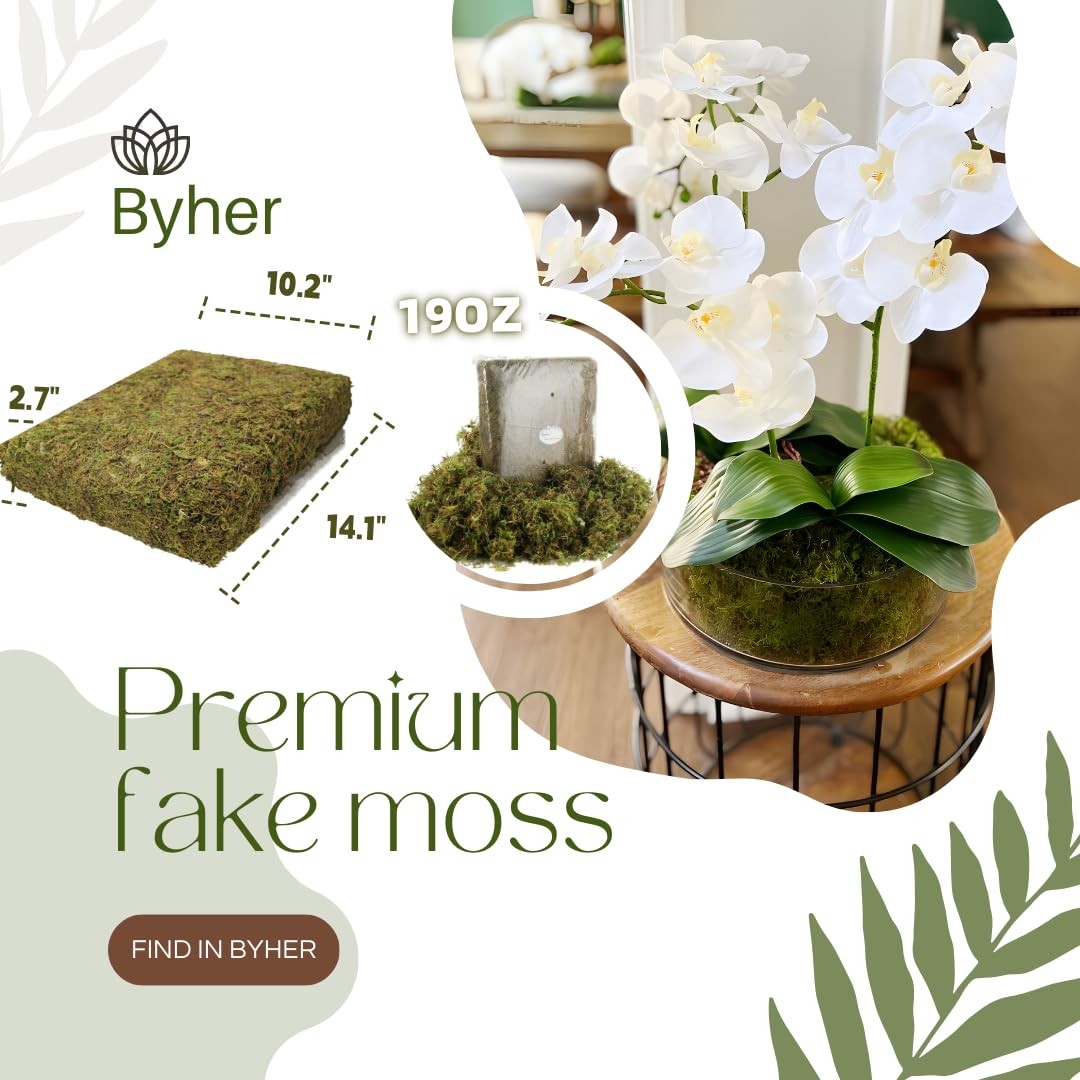 19 OZ Fake Moss for Potted Plants Indoor, Artificial Moss for DIY Crafts, Fau…