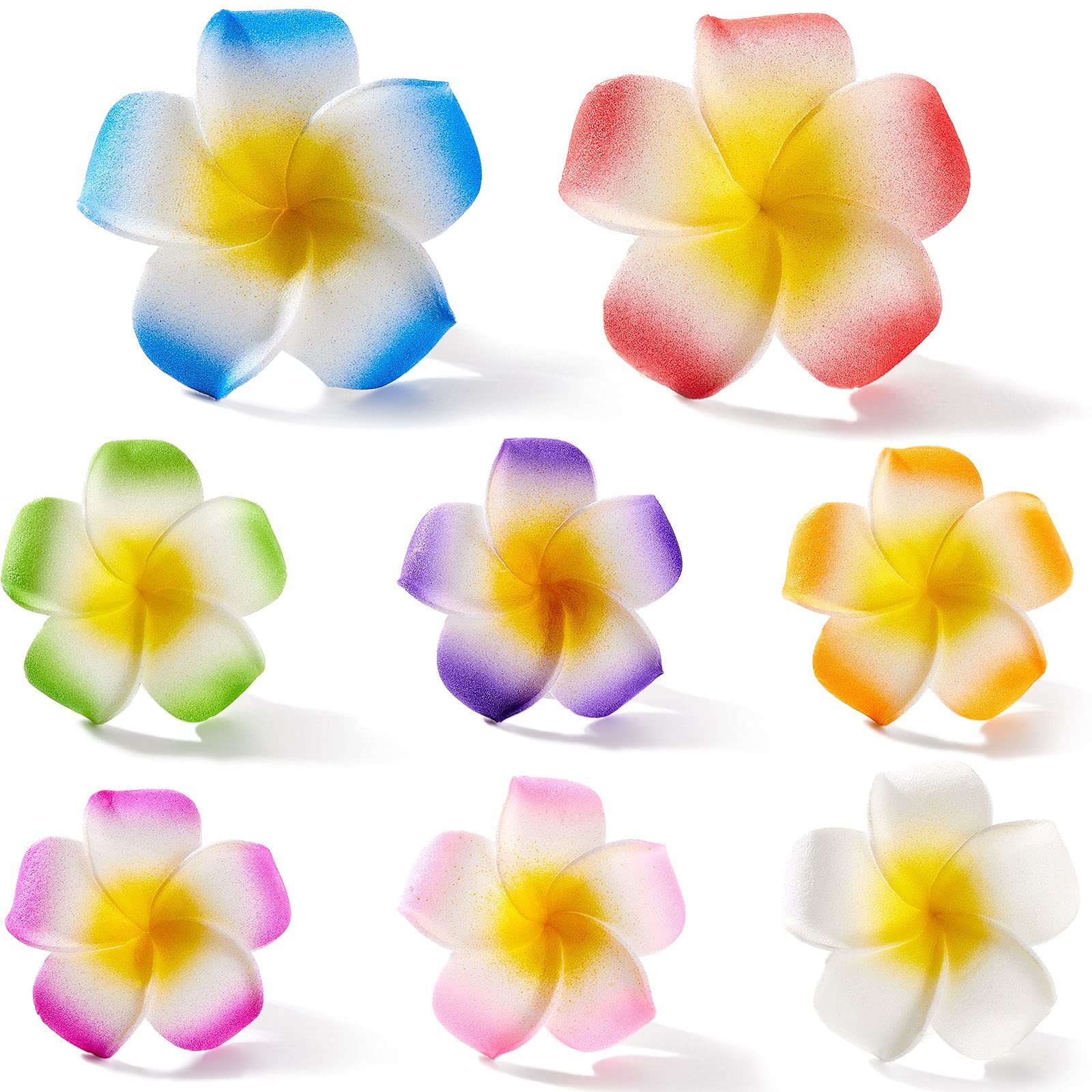 150 Pcs Foam Hawaiian Frangipani Artificial Plumeria Tropical Flower Petals D…