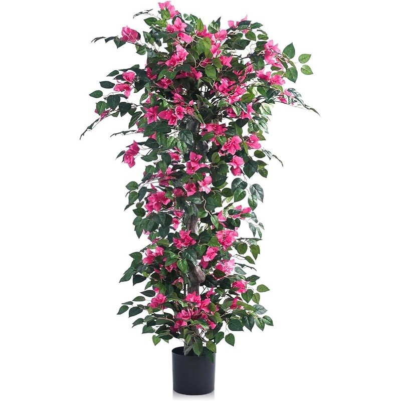 Artificial Bougainvillea Tree Faux Plant Indoor Outdoor Decor Low Maintenance US
