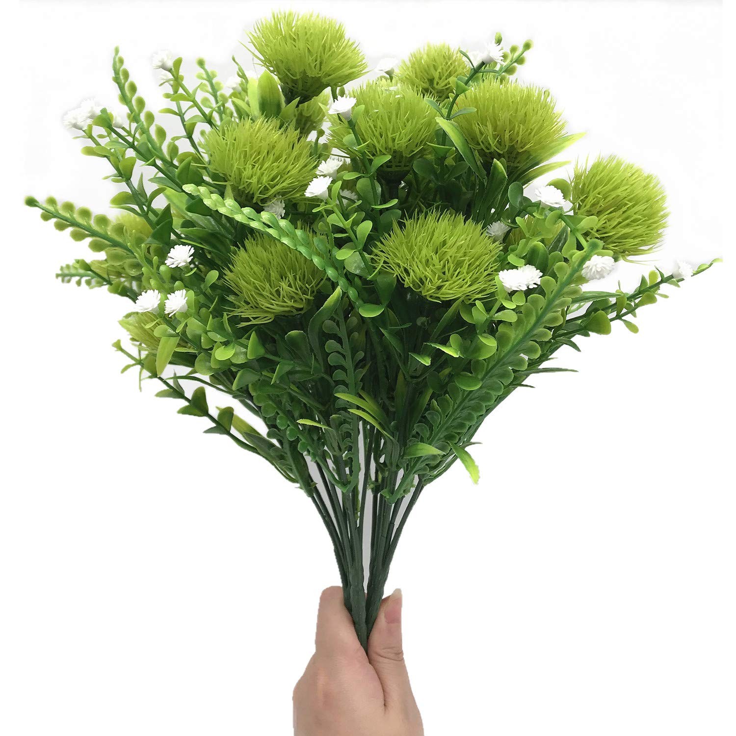 Artificial Flowers, Plastic Plants Dandelion Shrubs Grass Fake Bushes Home Ga…