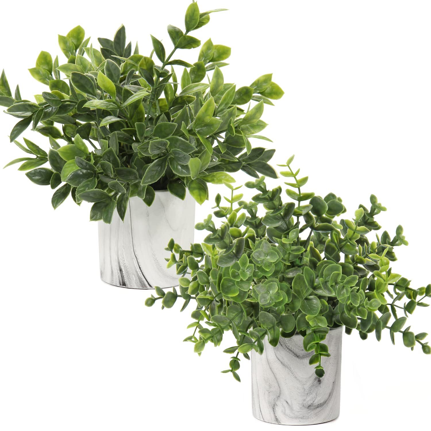 Faux Plants Indoor Artificial Mini Potted Plants Plastic Green Plant Small Fa…