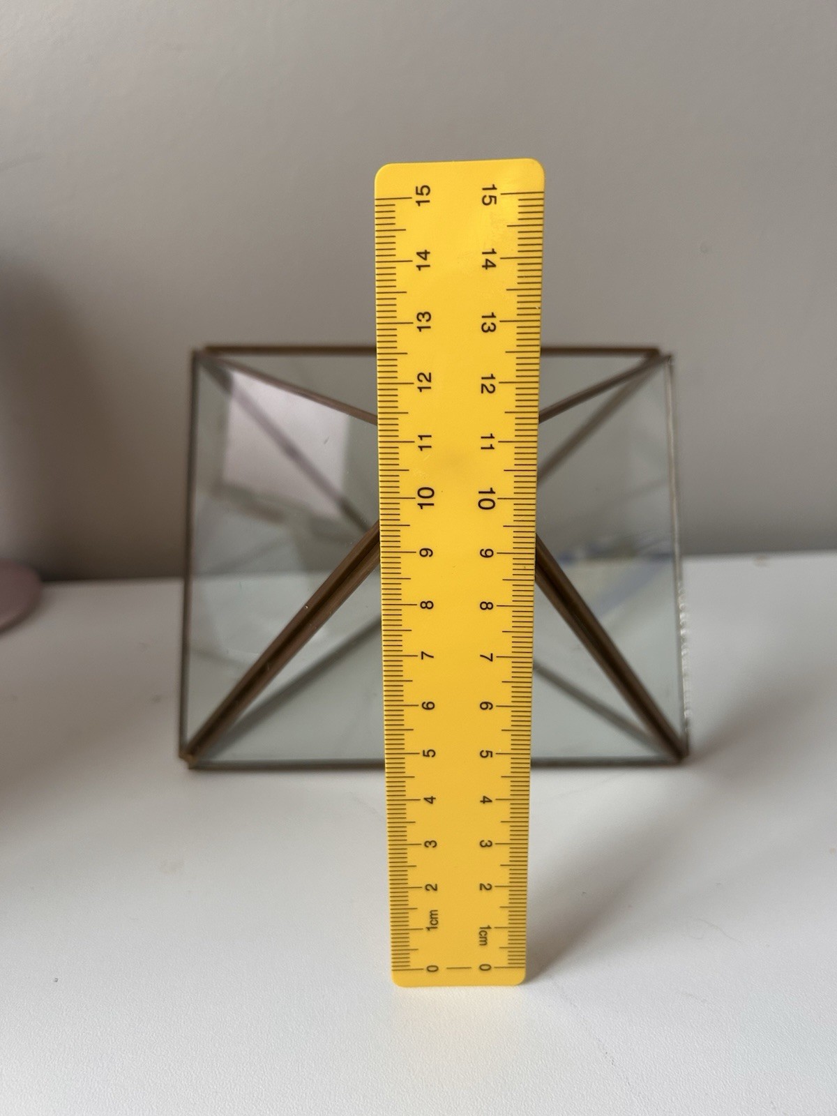 Gold Metal & Glass Geometric Succulent Terrarium