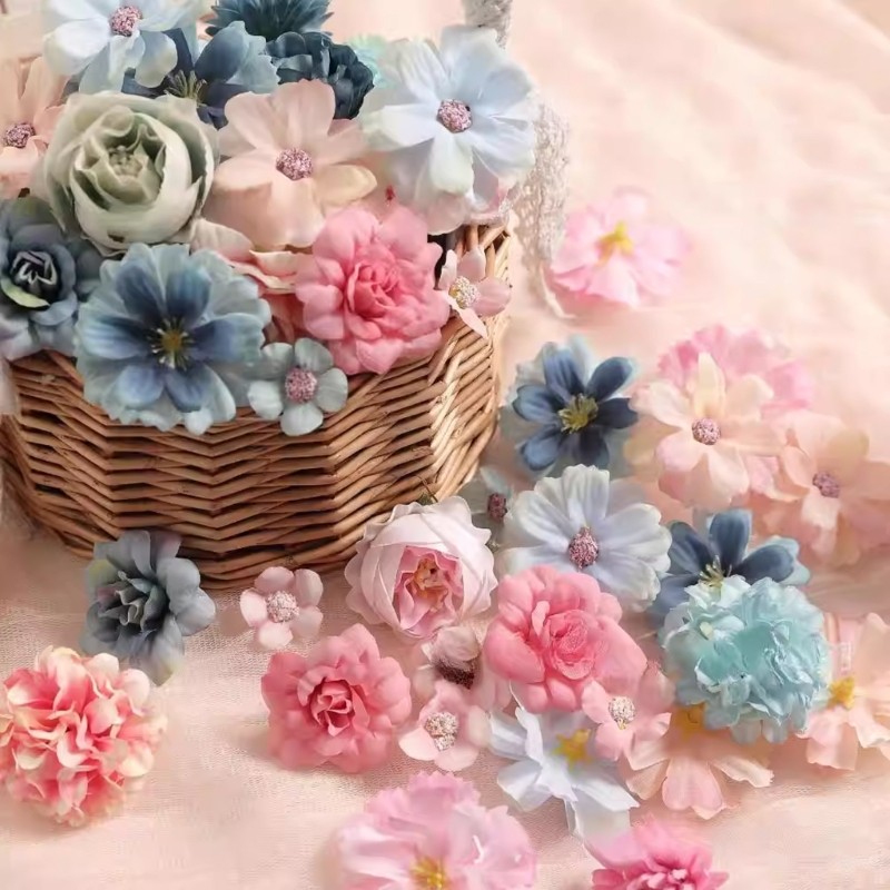 50 Bright Fabric Floral Pieces Great For Handmade Projects And Gift Wrapping