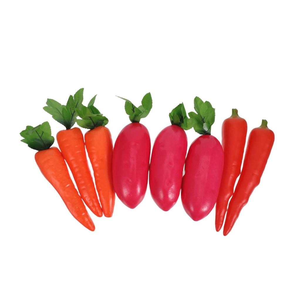 8 PCS Lifelike Artificial Carrot Decorative Foam Craft Supply