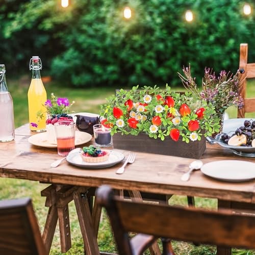 Strawberry Table Centerpieces Rustic Artificial Floral Arrangements Spring