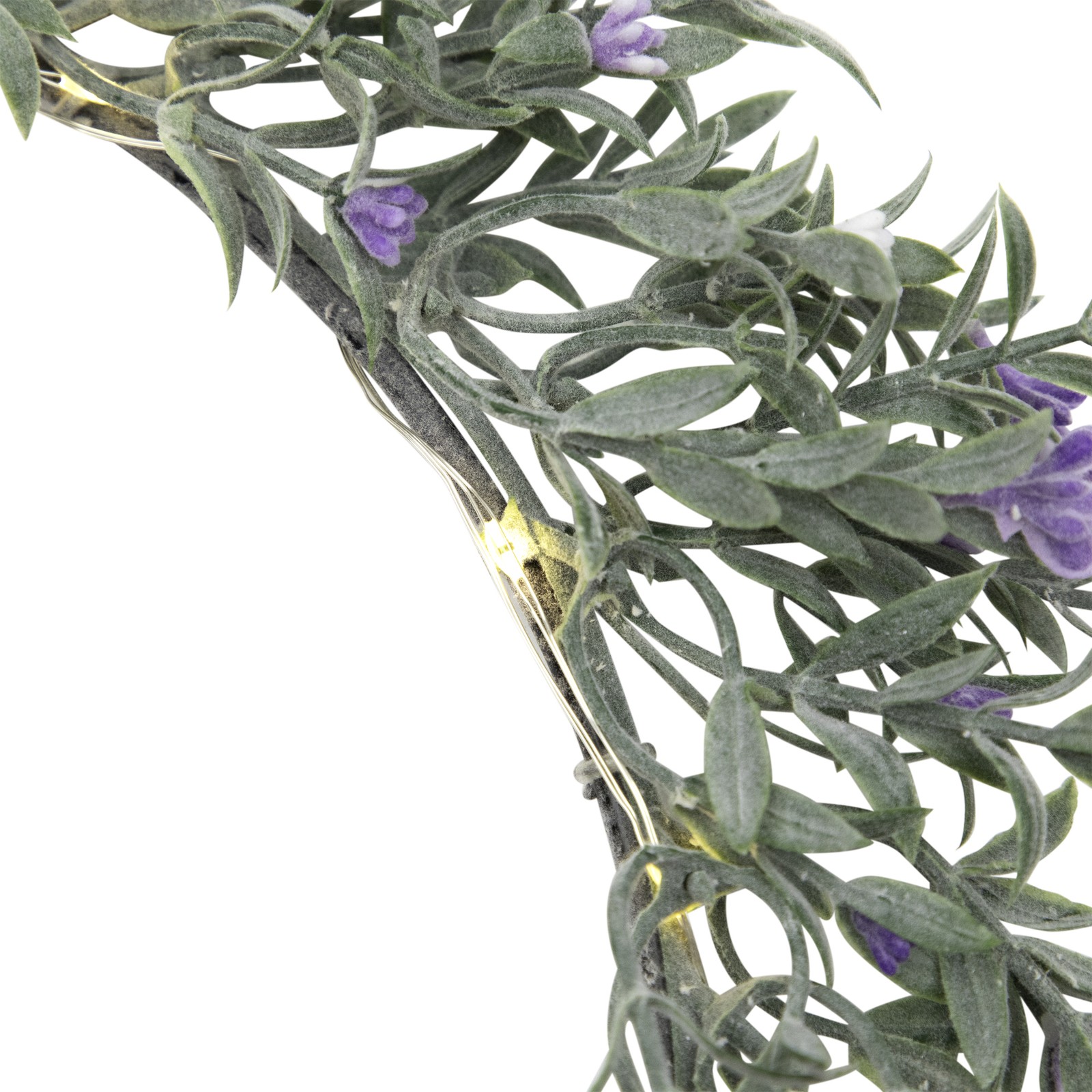Northlight Artificial LED White Purple Lavender Spring Wreath 16″ White Lights