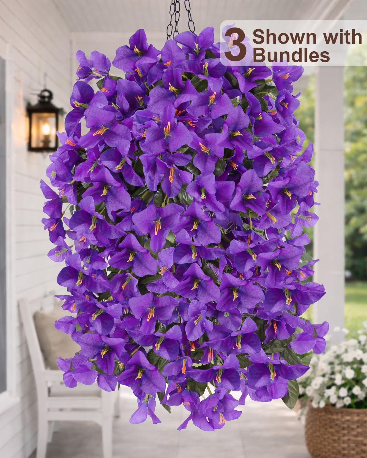 Artificial Flowers for Outdoors â€“ 2 Bundles of UV-Resistant Artificial Bou