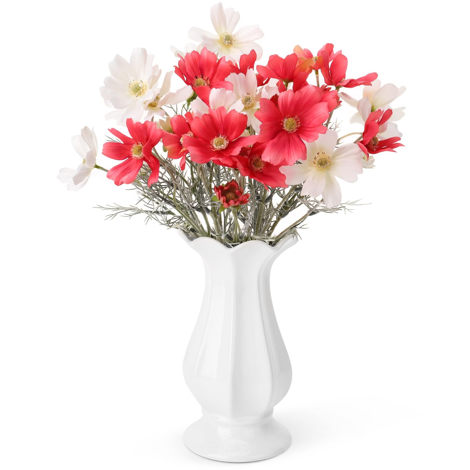 6 Pcs 23.6 Inch Deep Pink White Artificial Flowers Cosmos for Vase,Pink Fake …