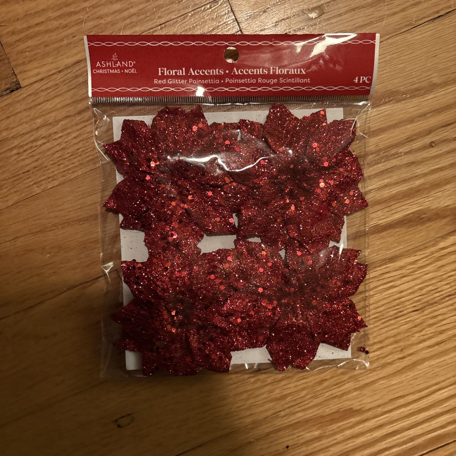 Ashland Floral Accents And Clip On Birds Set Of 14 In Red White And Gold