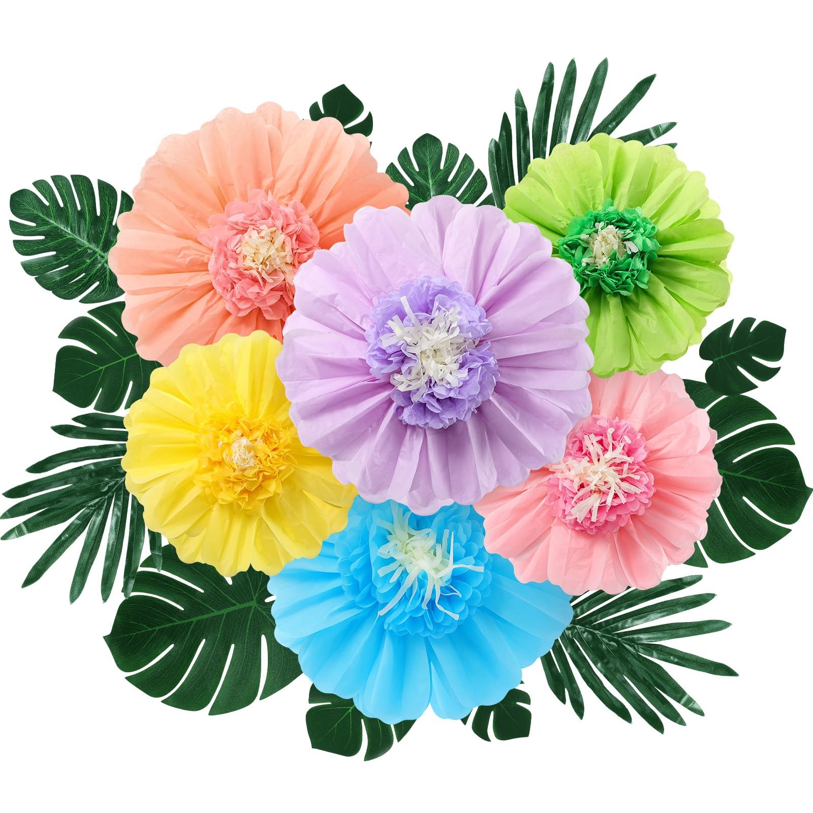 40 Pcs Hawaiian Hibiscus Decoration Large Tissue Paper Flowers and Artificial…