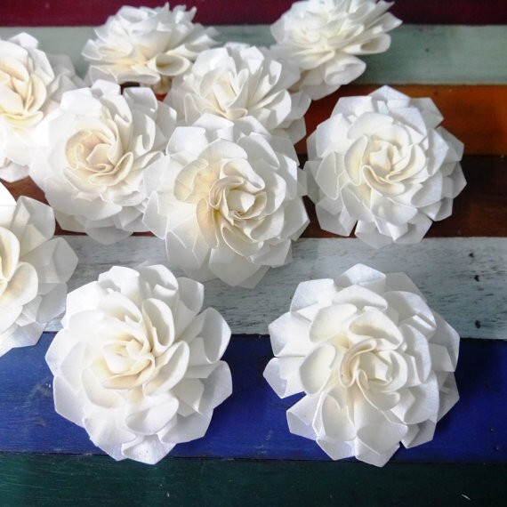 9 Dahlias Artificial Sola Wood Flower Diffuser Flowers 8 cm Dia. For Craft