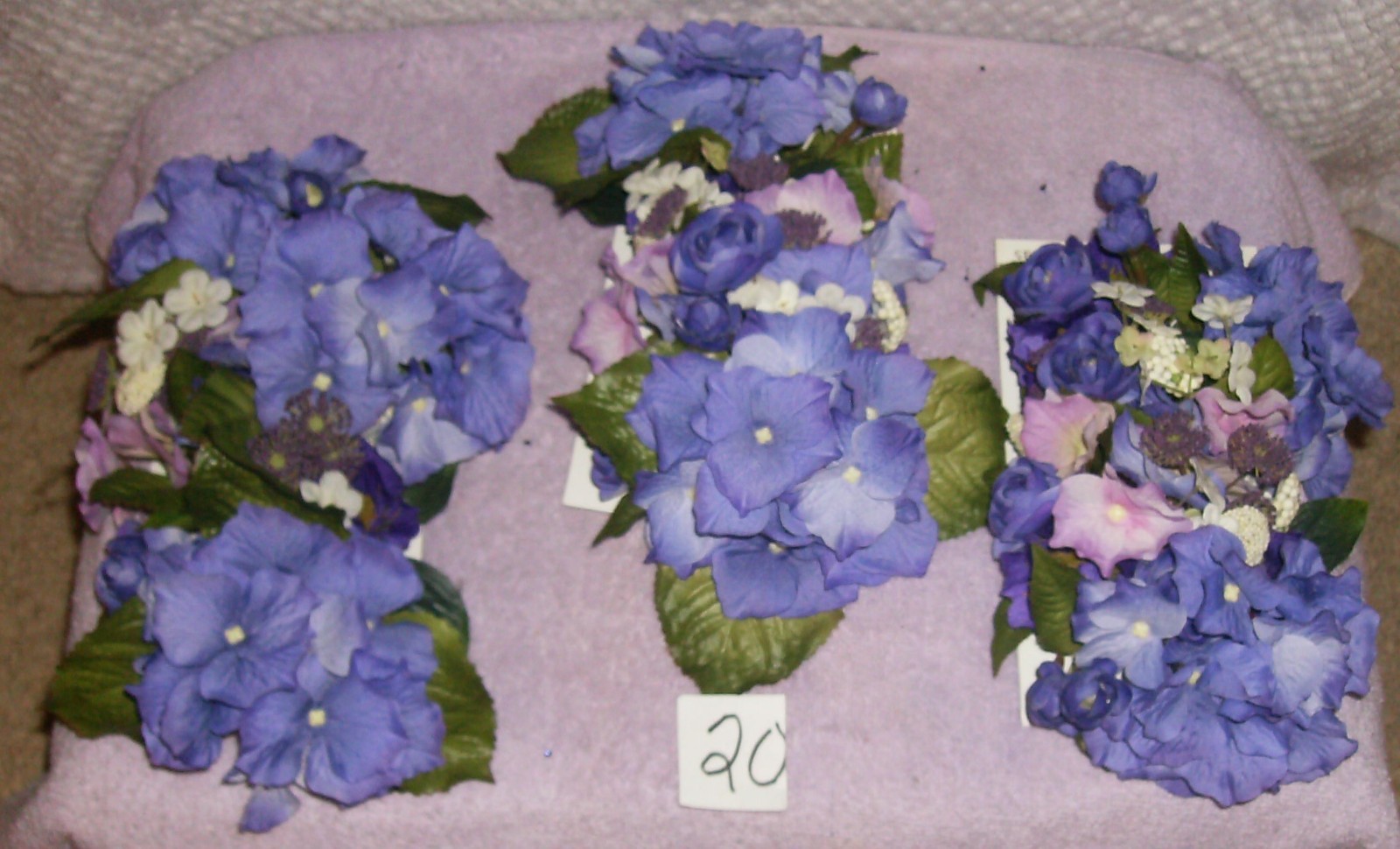 6 PC SILK LAVENDER FLORAL TAPER CANDLE RING ARTIFICIAL #20