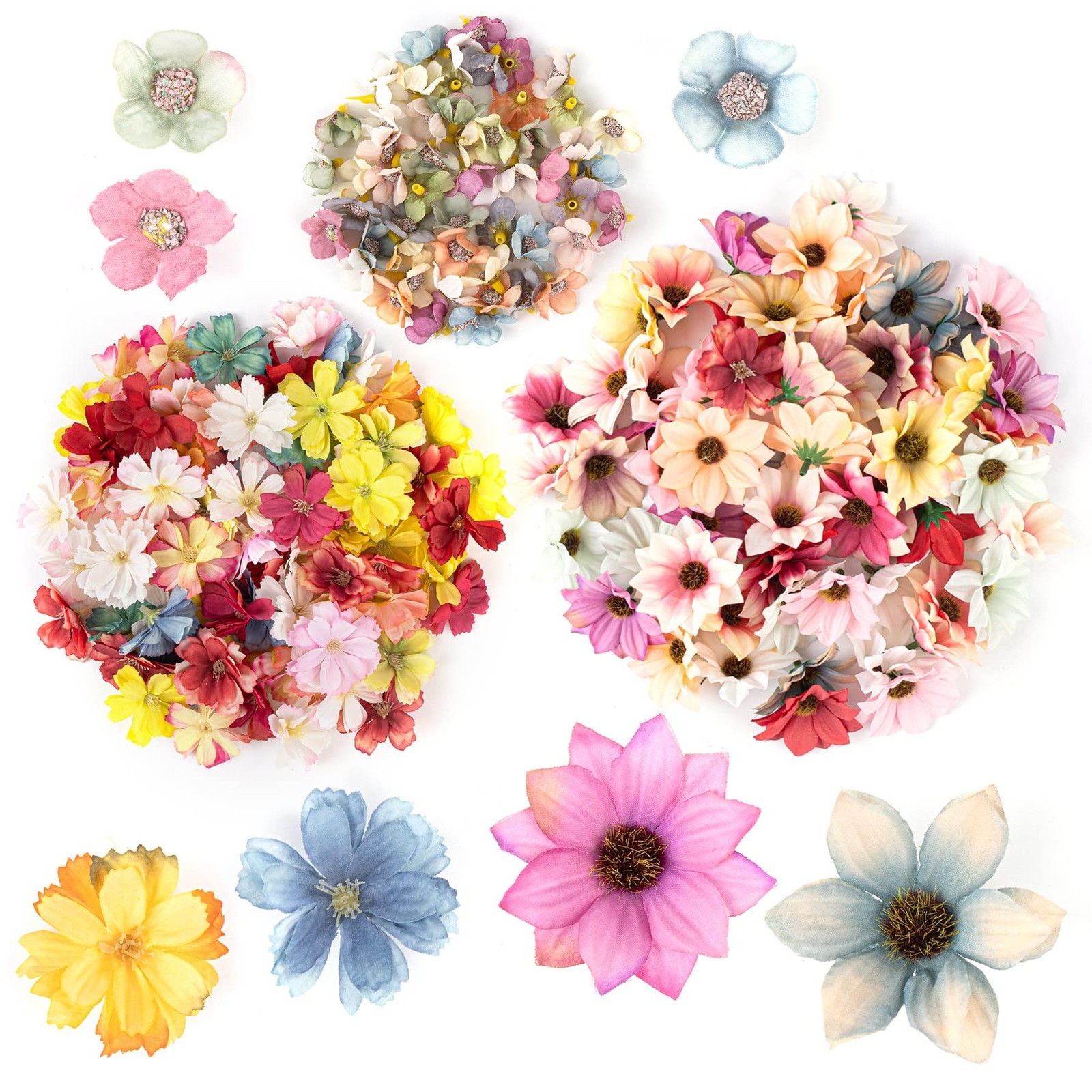 , 150 Pack Faux Flowers Heads Artificial Silk Daisy Blossom Flower Head Small…