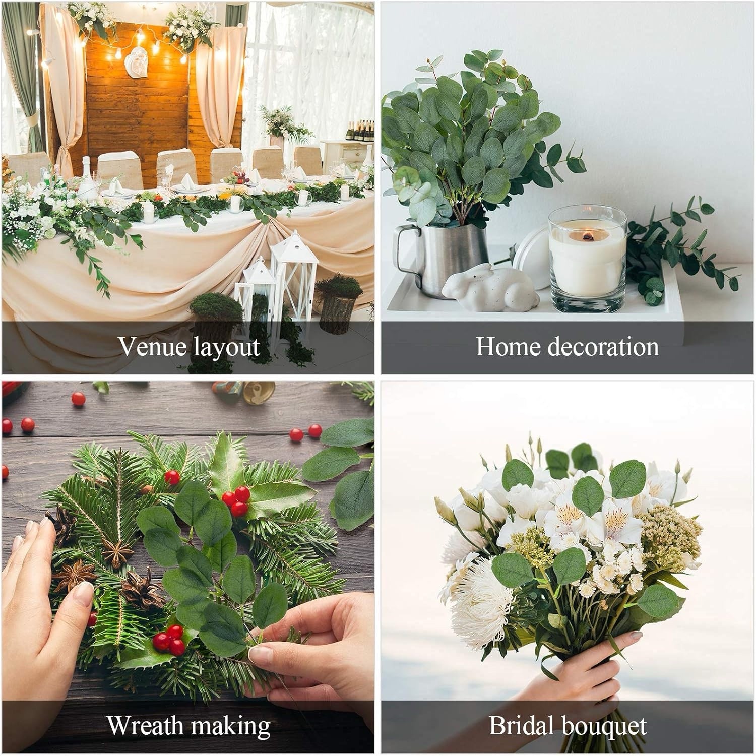 30 Pieces Artificial Eucalyptus Leaves Stems Eucalyptus Long Greenery for Holid