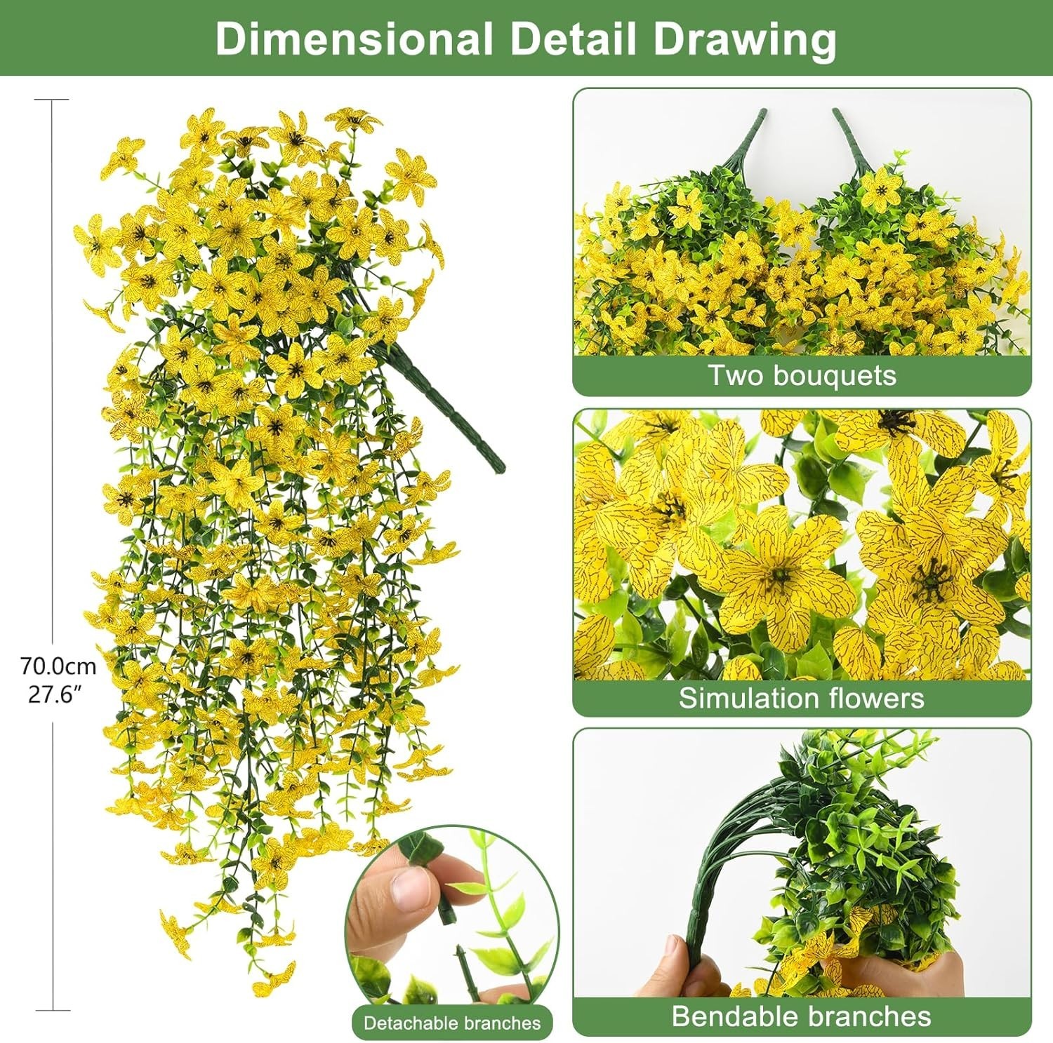 Compatible with Various Models Faux Silk DaisyArtificial Flowers Outdoor UV R…