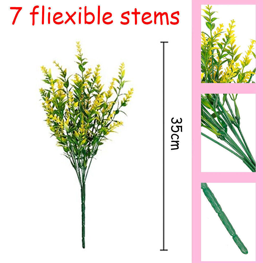 8 Bundles Artificial Flowers UV Resistant Fake Plants Outdoor Home Garden Decor