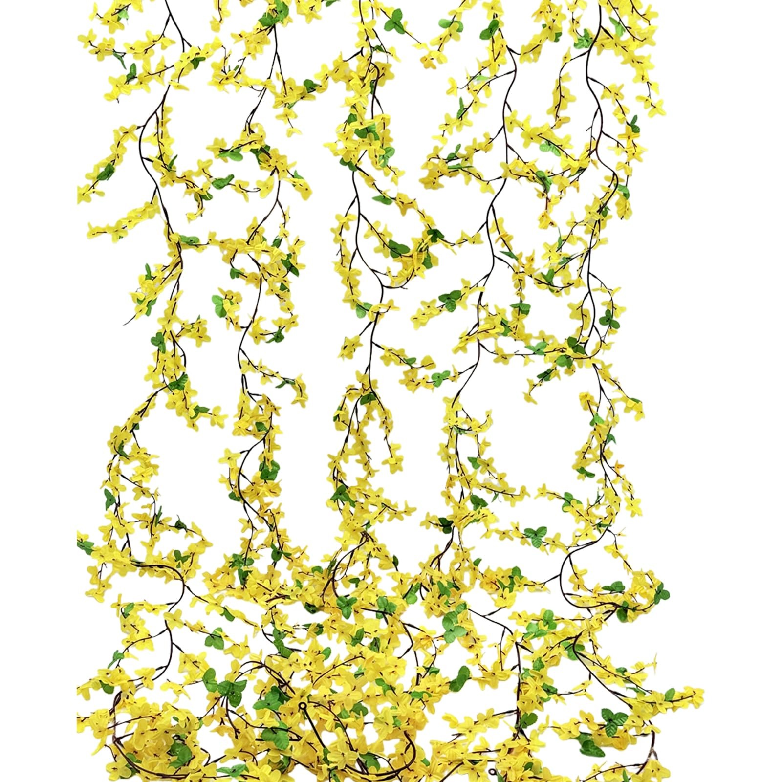 5Pcs Artificial Flowers Vine Yellow Spring Silk Flowers Garland Artificial Ja…